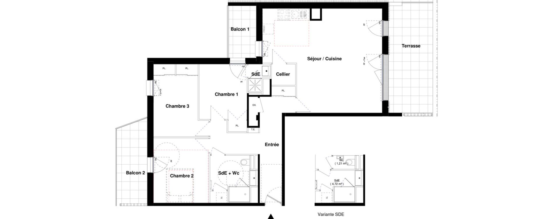 Appartement T4 de 94,46 m2 &agrave; Rennes Rennes jules ferry