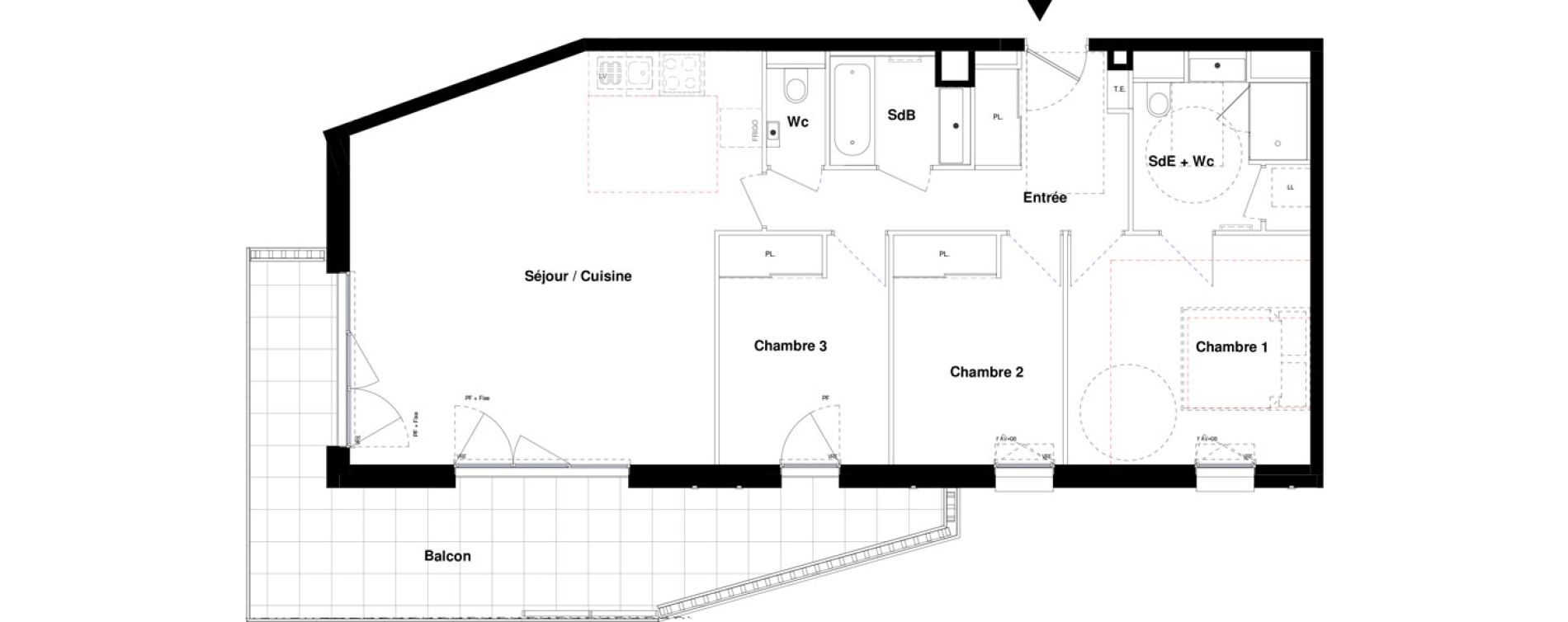 Appartement T4 de 90,11 m2 &agrave; Rennes Rennes jules ferry