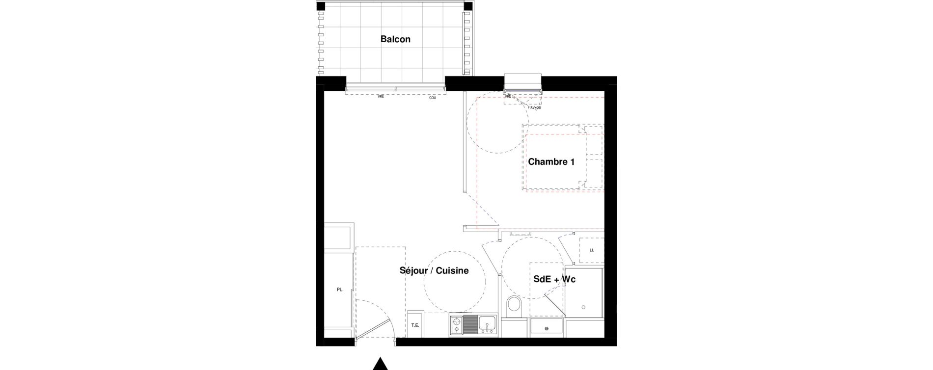 Appartement T2 de 38,57 m2 &agrave; Rennes Rennes jules ferry