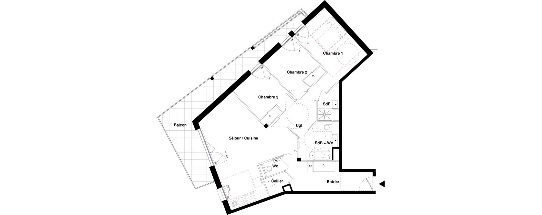 Appartement T4 de 87,59 m2 &agrave; Rennes Rennes jules ferry