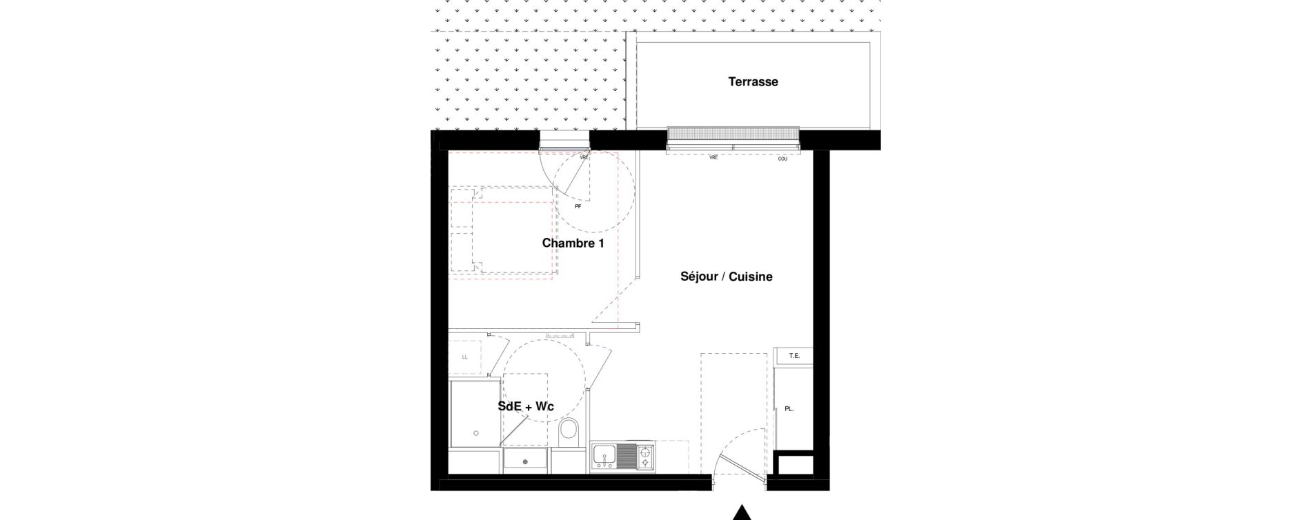 Appartement T2 de 37,33 m2 &agrave; Rennes Rennes jules ferry