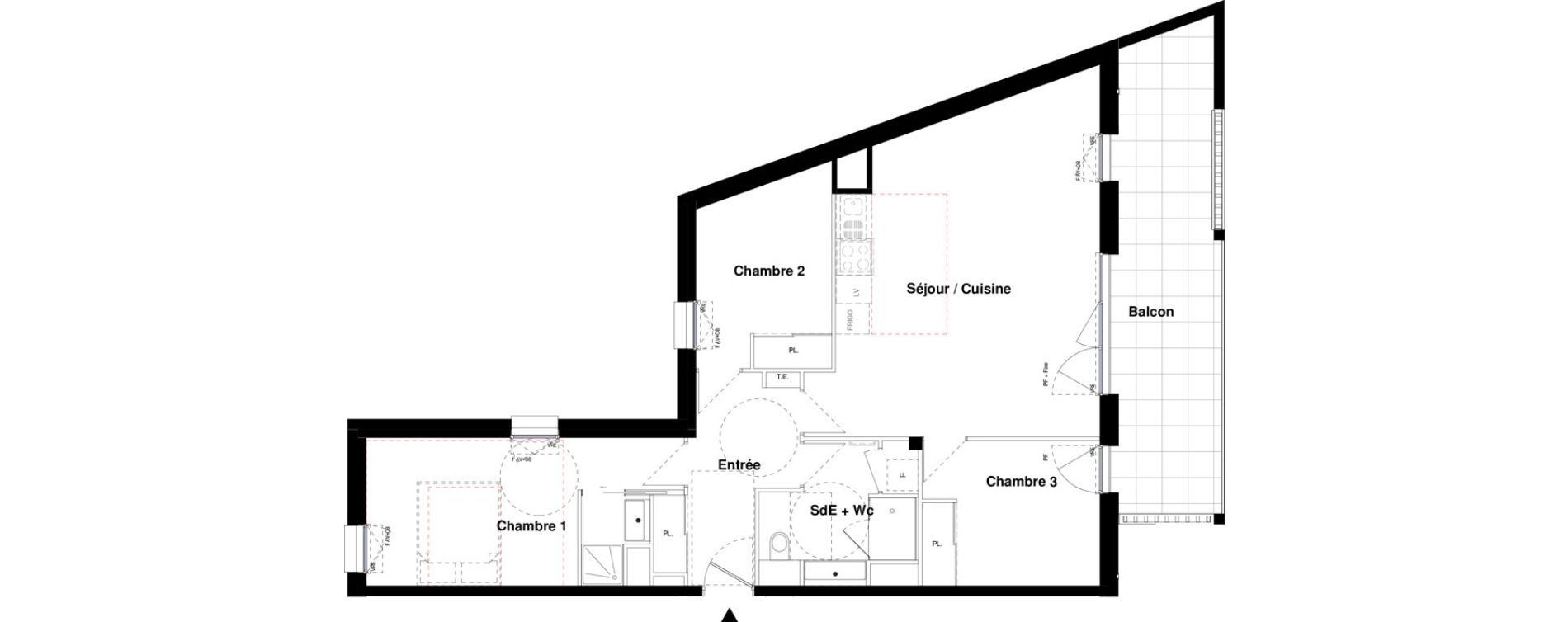 Appartement T4 de 81,53 m2 &agrave; Rennes Rennes jules ferry