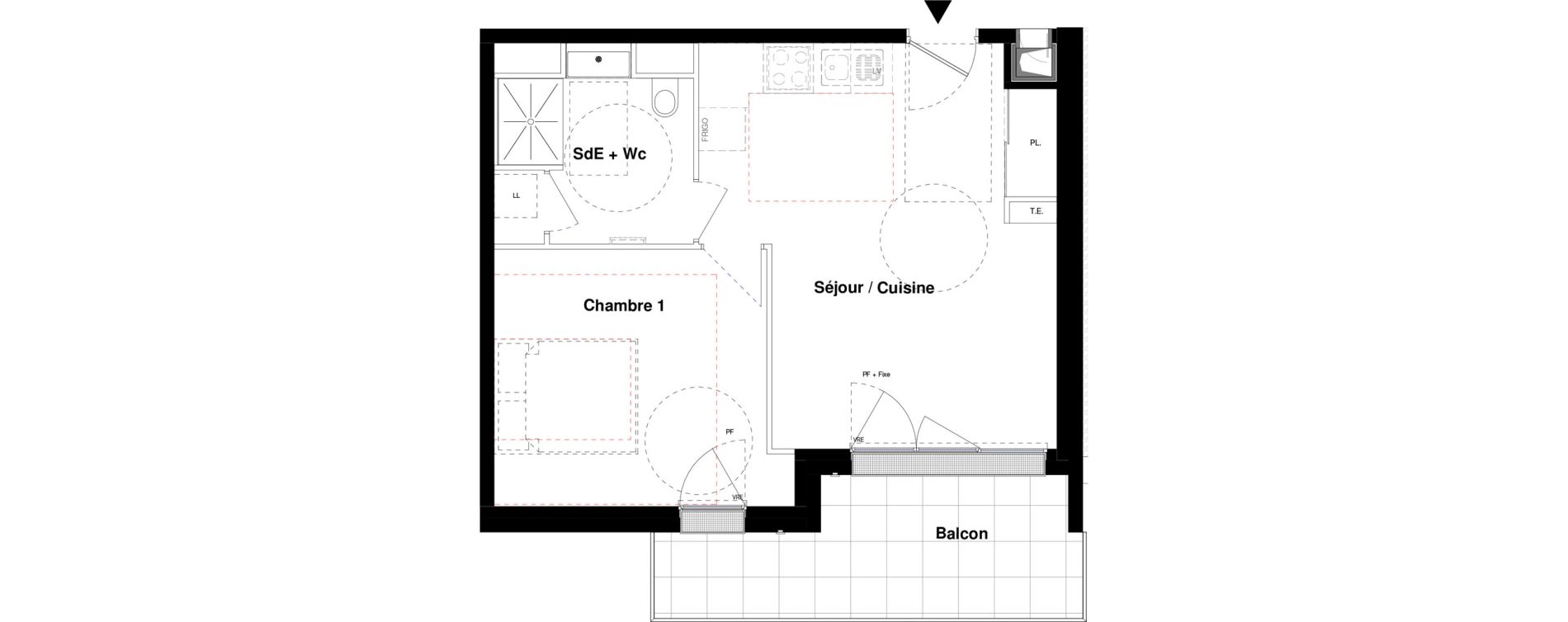 Appartement T2 de 45,17 m2 &agrave; Rennes Rennes jules ferry
