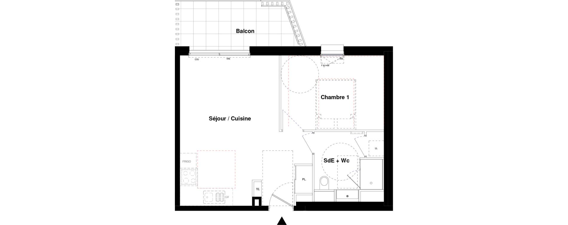Appartement T2 de 46,17 m2 &agrave; Rennes Rennes jules ferry