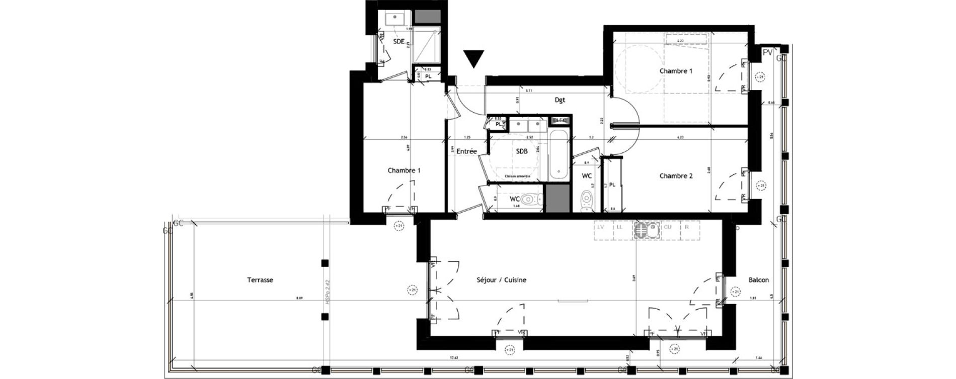 Appartement T4 de 90,19 m2 &agrave; Rennes Beauregard