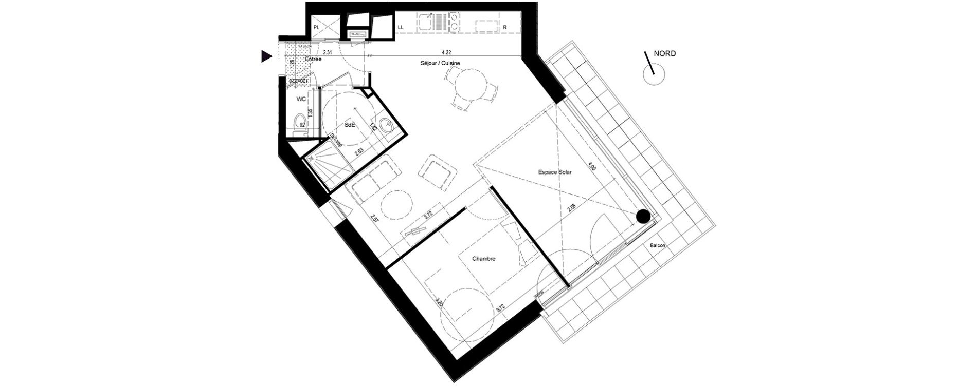 Appartement T2 de 56,66 m2 &agrave; Rennes Rennes beauregard