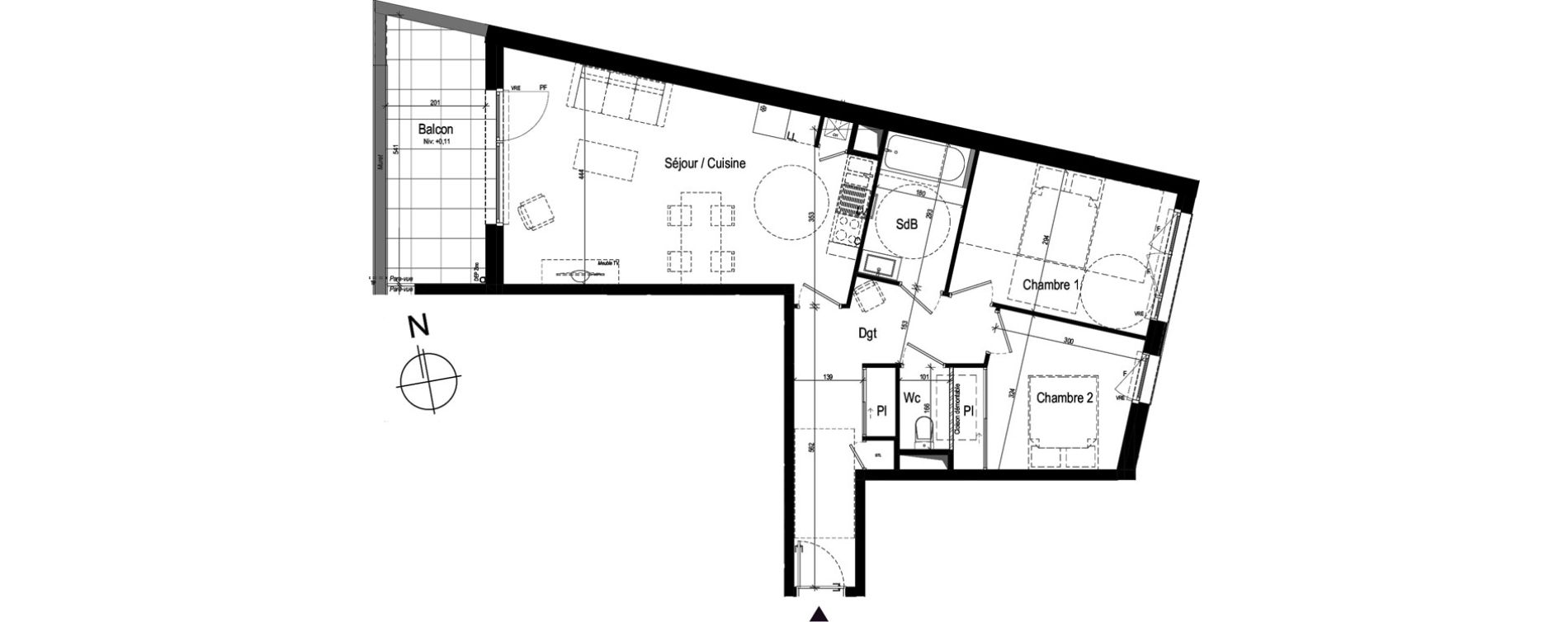 Appartement T3 de 70,60 m2 &agrave; Rennes Le landry