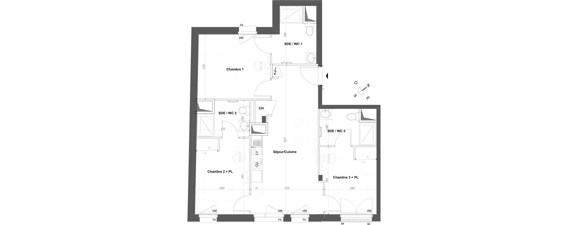 Appartement T4 de 71,68 m2 &agrave; Rennes Fougeres - sevigne