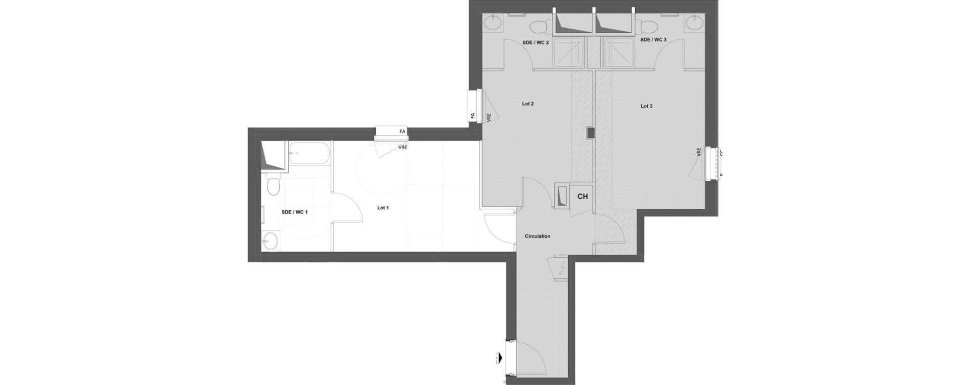 Appartement T1 de 19,65 m2 &agrave; Rennes Fougeres - sevigne