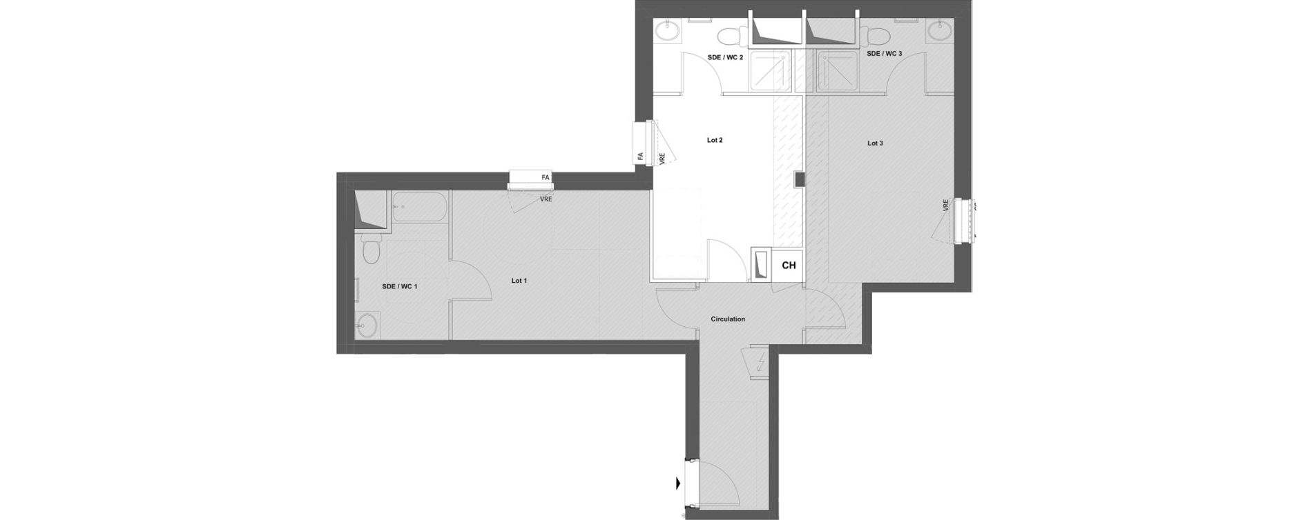 Appartement T1 de 15,14 m2 &agrave; Rennes Fougeres - sevigne