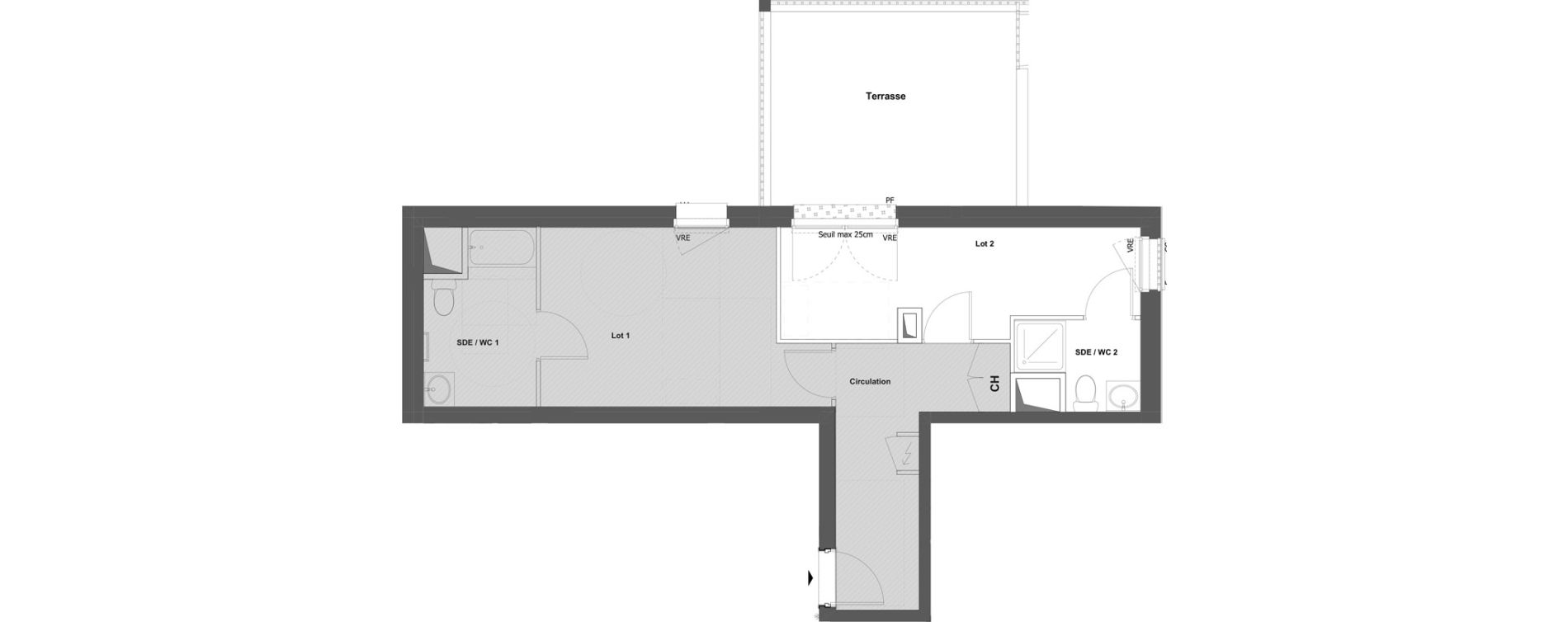 Appartement T1 de 14,13 m2 &agrave; Rennes Fougeres - sevigne