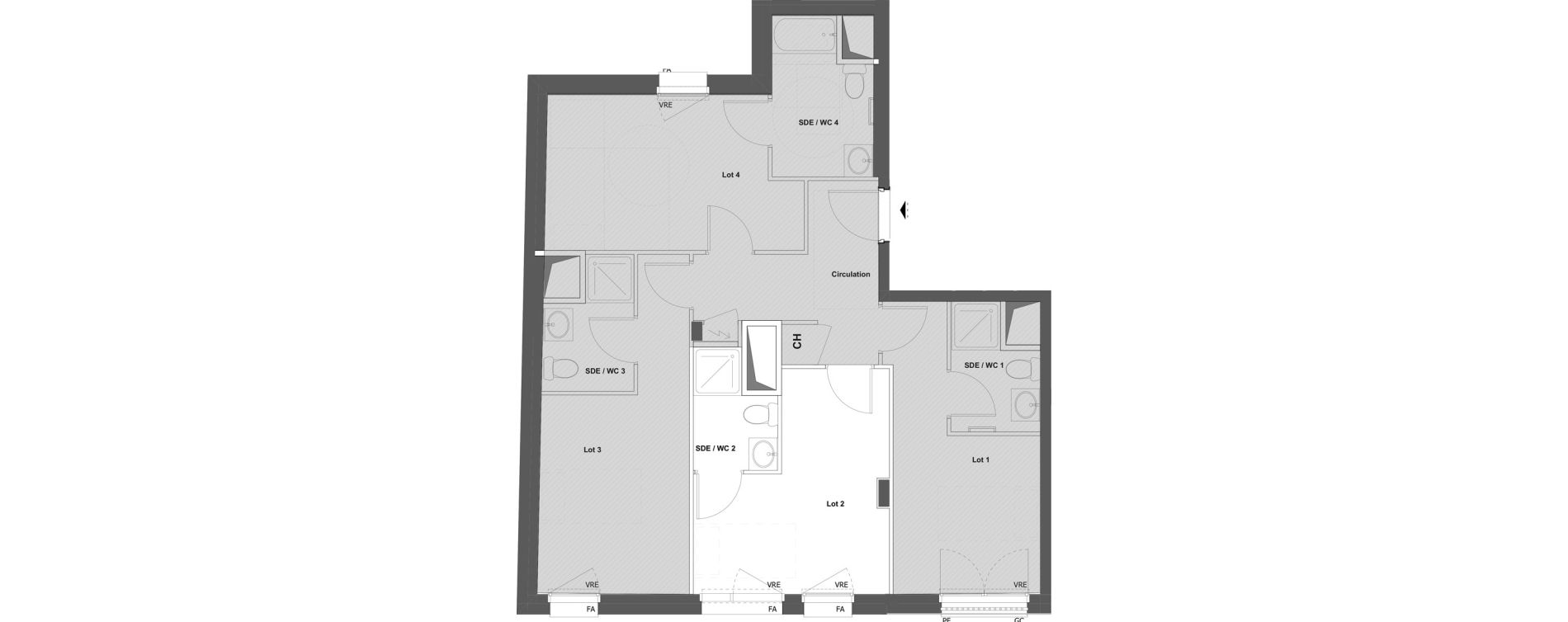 Appartement T1 de 14,89 m2 &agrave; Rennes Fougeres - sevigne