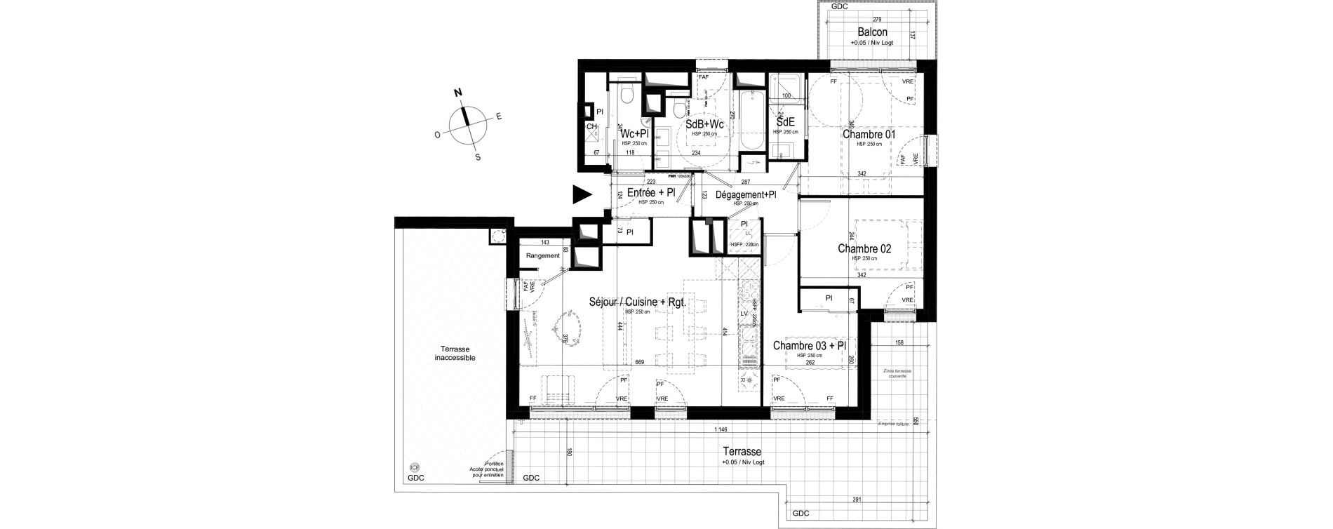 Appartement T4 de 82,20 m2 &agrave; Rennes Cimetiere de l'est