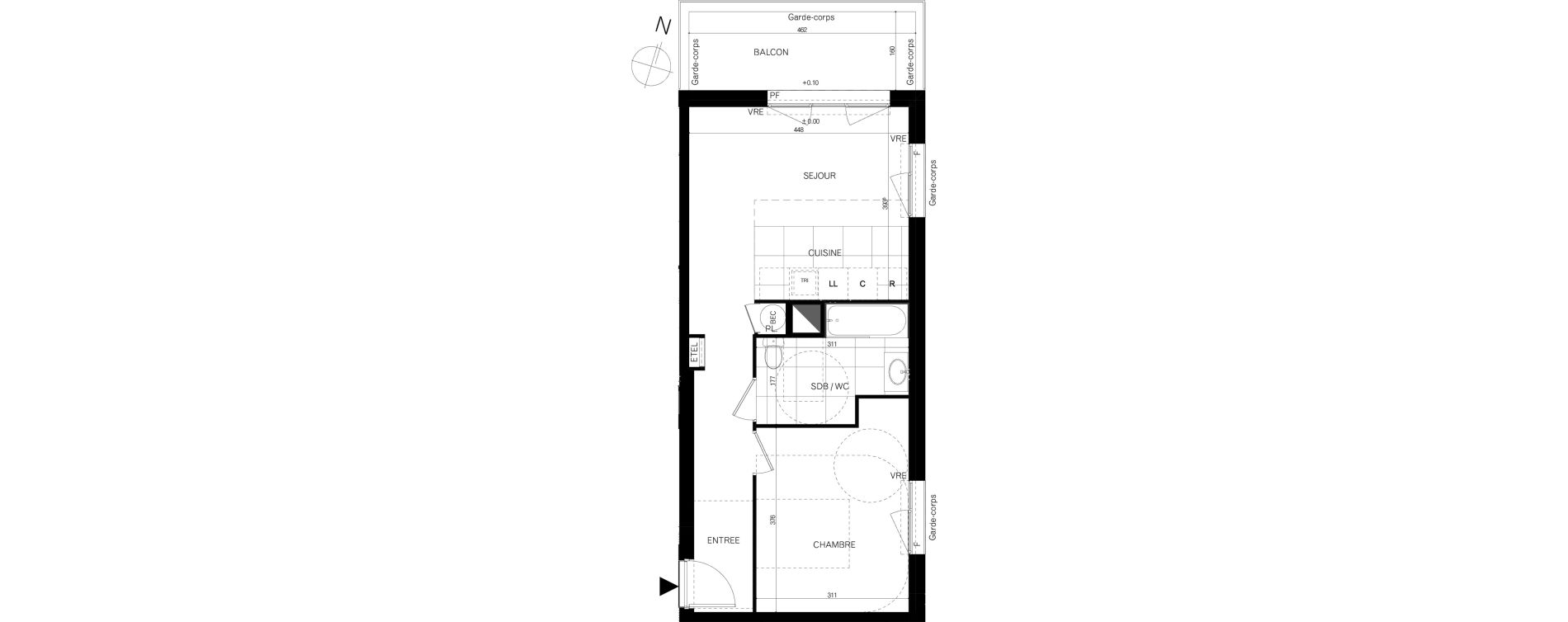 Appartement T2 de 44,05 m2 &agrave; Rennes Saint-martin