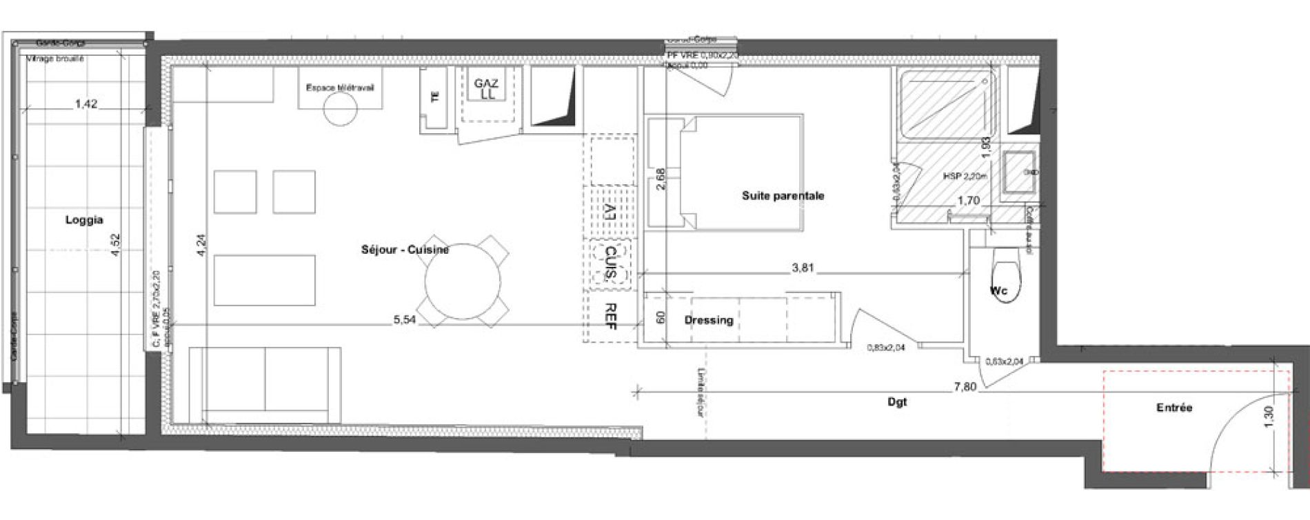 Appartement T2 de 46,50 m2 &agrave; Rennes Les lices