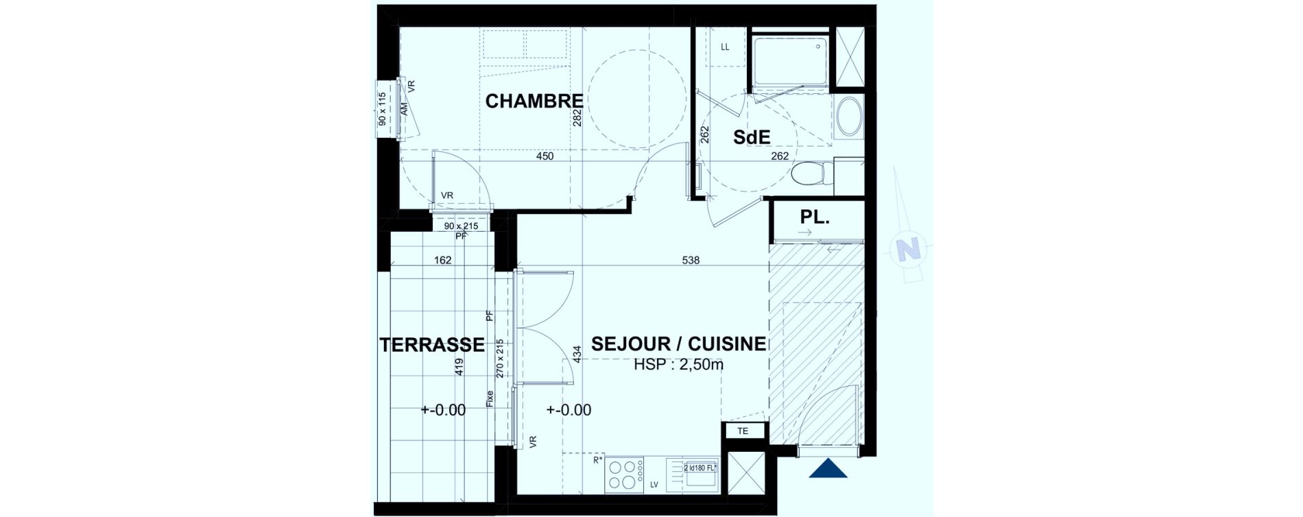 Appartement T2 de 40,55 m2 &agrave; Rennes Br&eacute;quigny