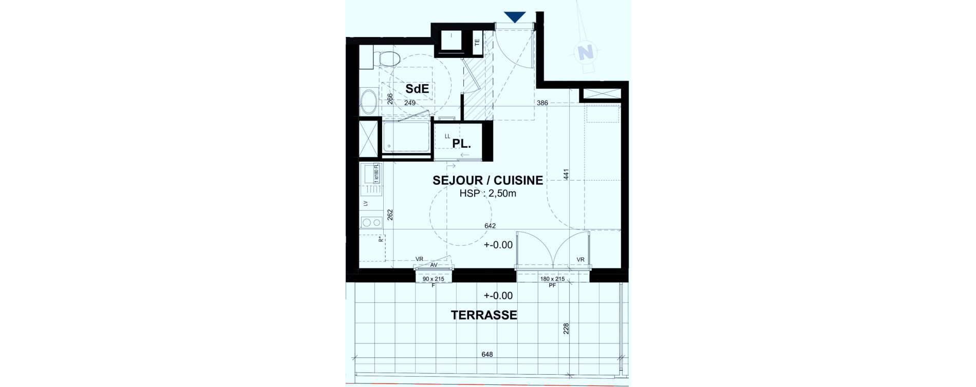 Appartement T1 de 31,22 m2 &agrave; Rennes Br&eacute;quigny