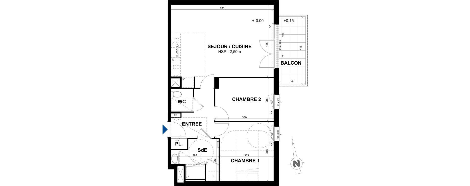 Appartement T3 de 65,71 m2 &agrave; Rennes Br&eacute;quigny