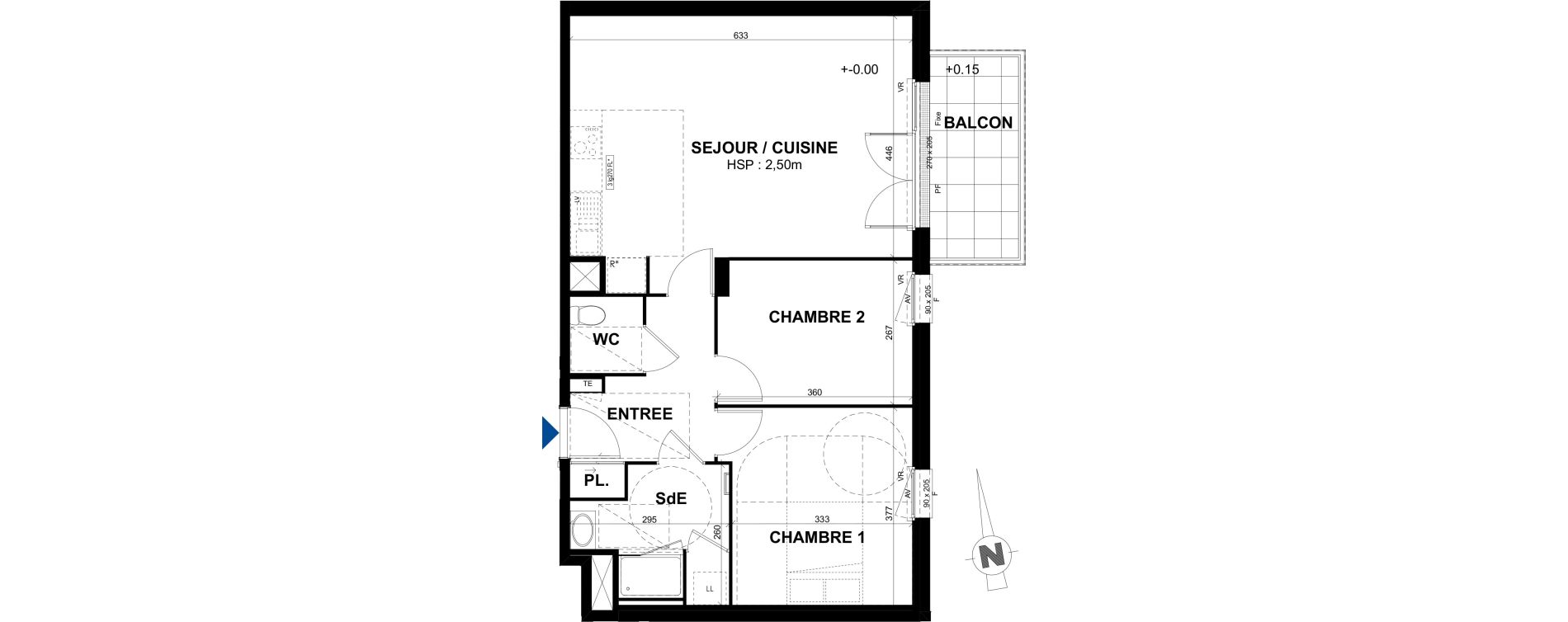 Appartement T3 de 65,71 m2 &agrave; Rennes Br&eacute;quigny