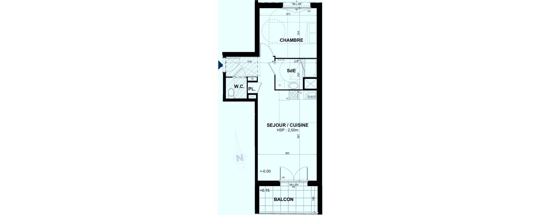 Appartement T2 de 46,66 m2 &agrave; Rennes Br&eacute;quigny