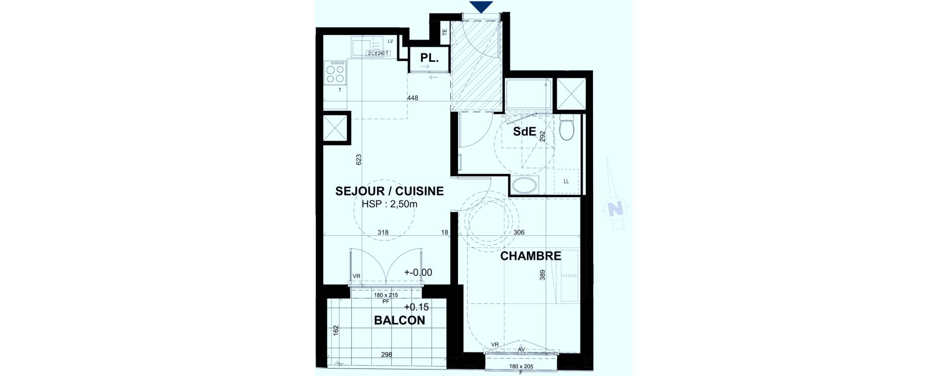 Appartement T2 de 40,47 m2 &agrave; Rennes Br&eacute;quigny