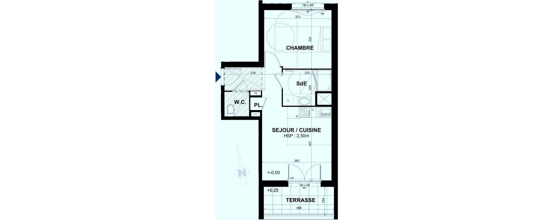 Appartement T2 de 39,73 m2 &agrave; Rennes Br&eacute;quigny