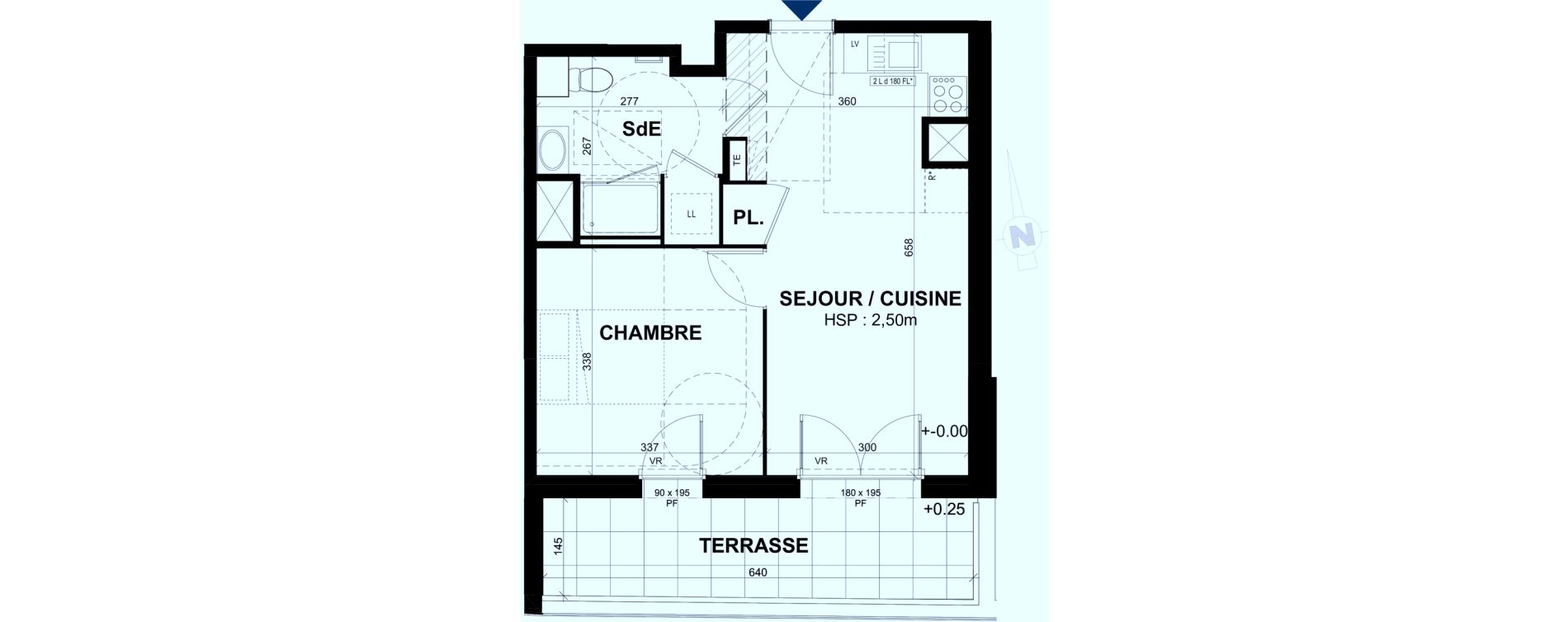 Appartement T2 de 38,80 m2 &agrave; Rennes Br&eacute;quigny