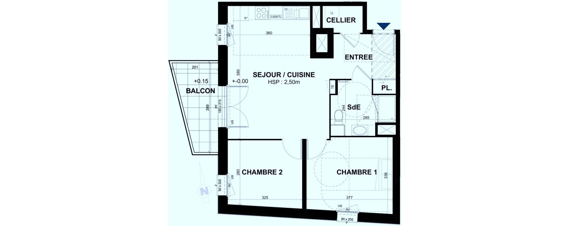 Appartement T3 de 58,94 m2 &agrave; Rennes Br&eacute;quigny