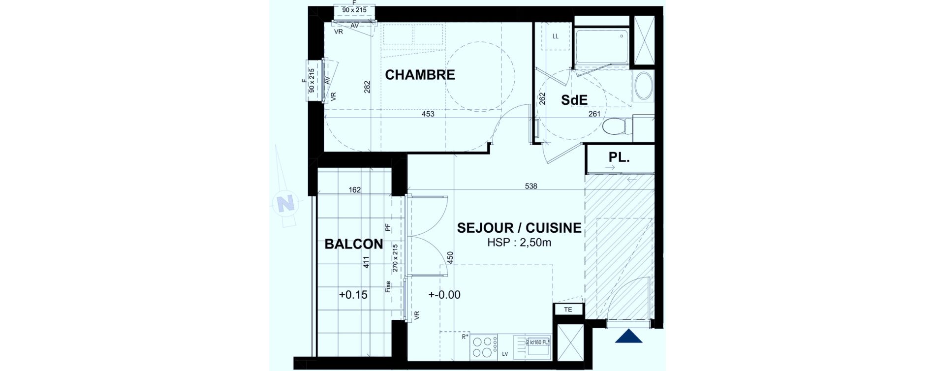 Appartement T2 de 41,16 m2 &agrave; Rennes Br&eacute;quigny
