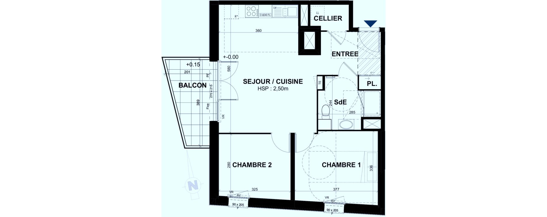 Appartement T3 de 58,95 m2 &agrave; Rennes Br&eacute;quigny