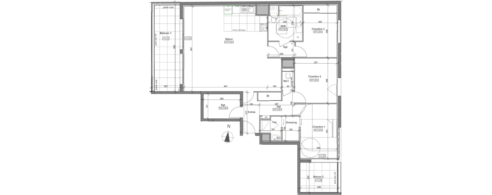 Appartement T4 de 109,52 m2 &agrave; Rennes Arsenal - redon