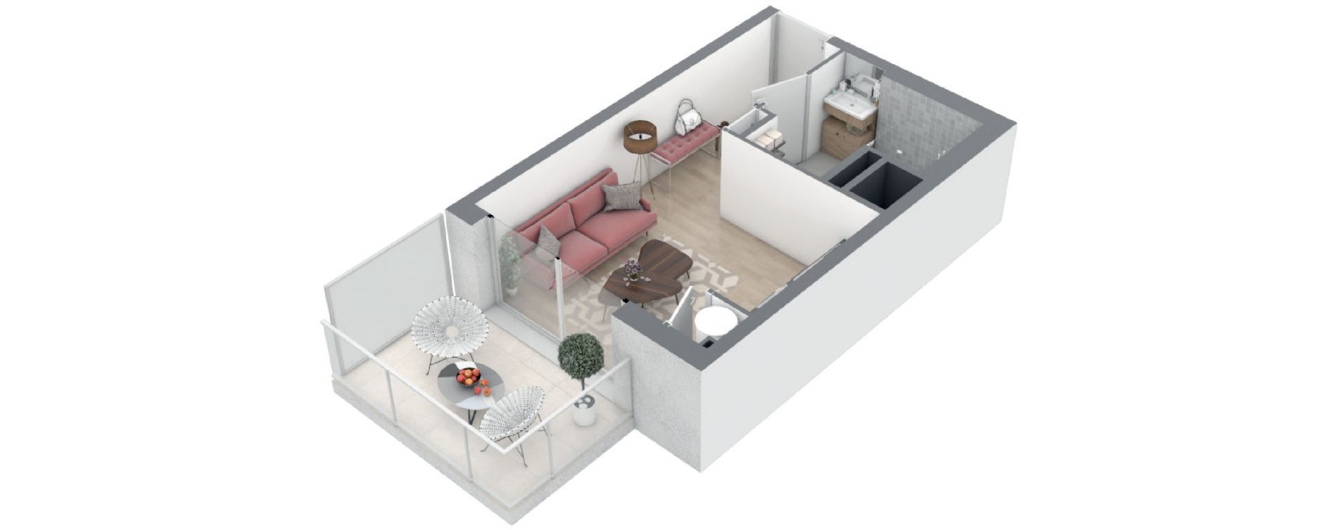 Appartement T1 de 20,80 m2 &agrave; Rennes Arsenal - redon