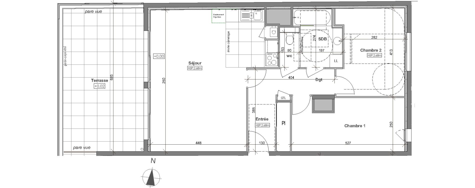 Appartement T3 de 74,67 m2 &agrave; Rennes Arsenal - redon