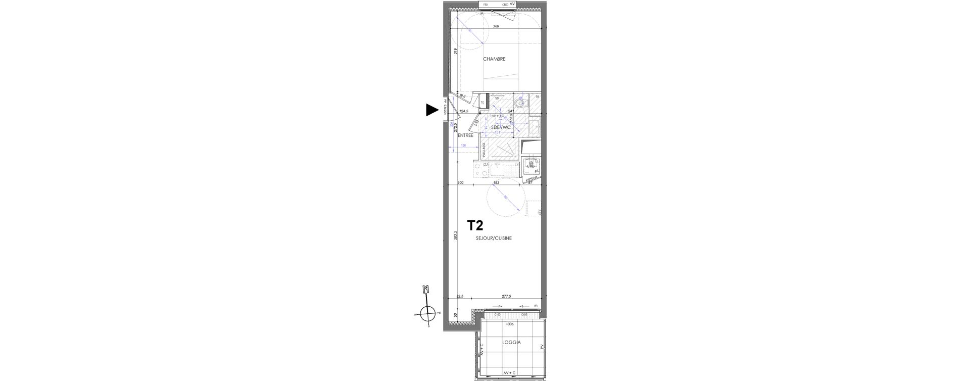 Appartement T2 de 42,36 m2 &agrave; Rennes Jean mac&eacute;