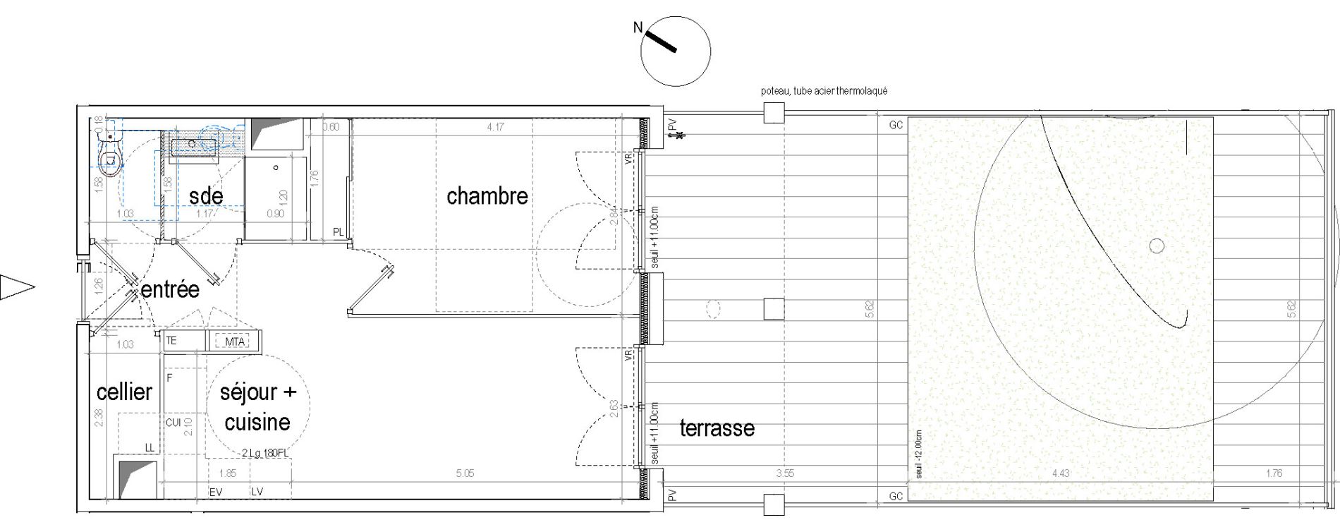 Appartement T2 de 41,81 m2 &agrave; Rennes Le landry