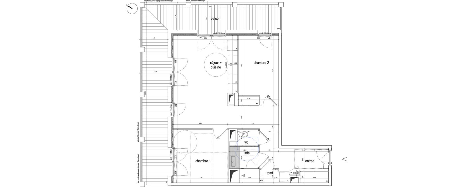 Appartement T3 de 65,69 m2 &agrave; Rennes Le landry