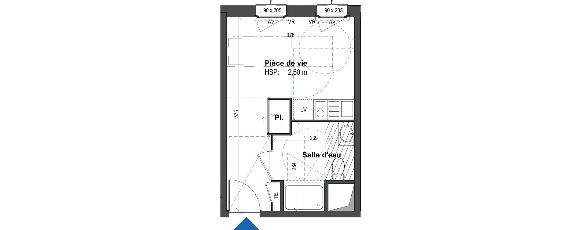 Appartement T1 de 20,08 m2 &agrave; Rennes Villejean