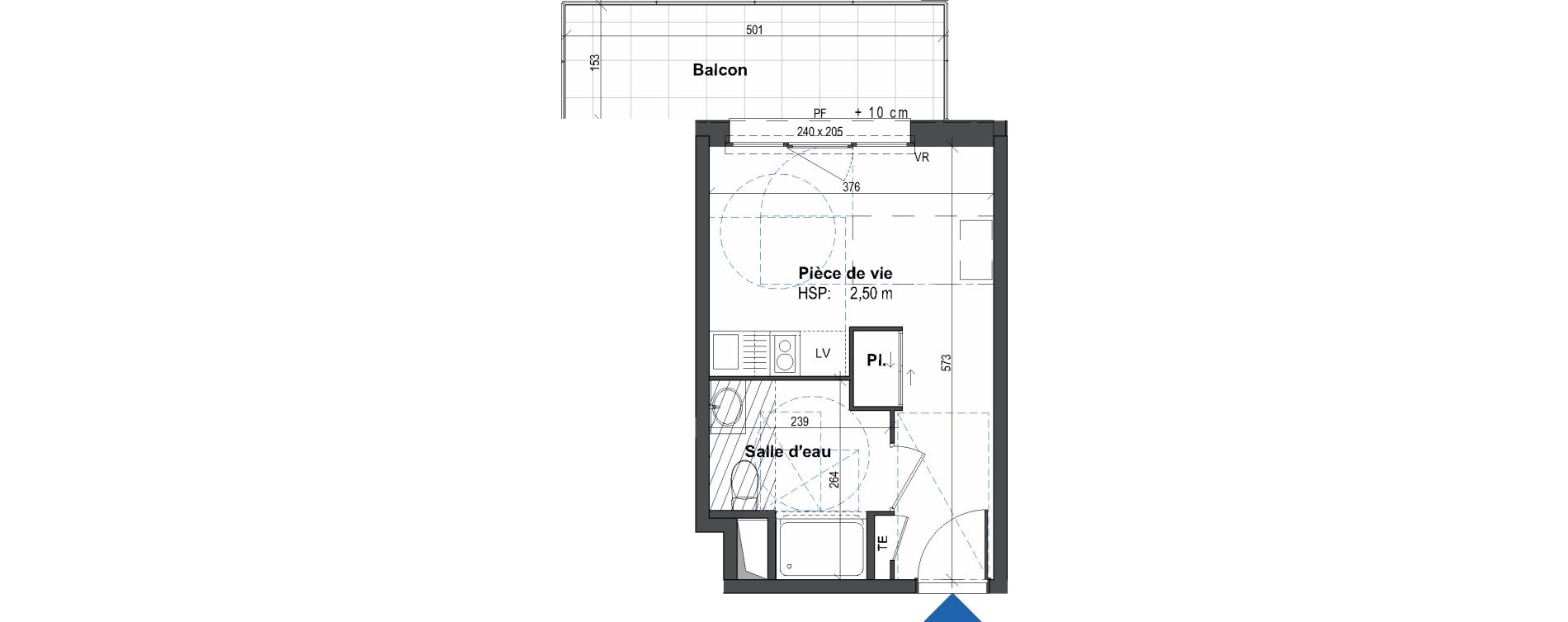 Appartement T1 de 20,07 m2 &agrave; Rennes Villejean