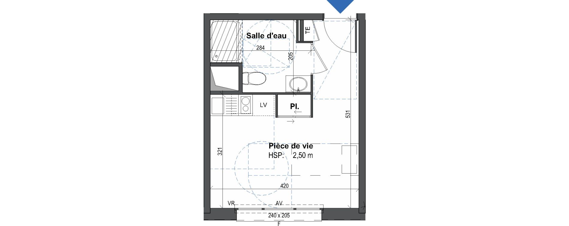 Appartement T1 de 20,95 m2 &agrave; Rennes Villejean