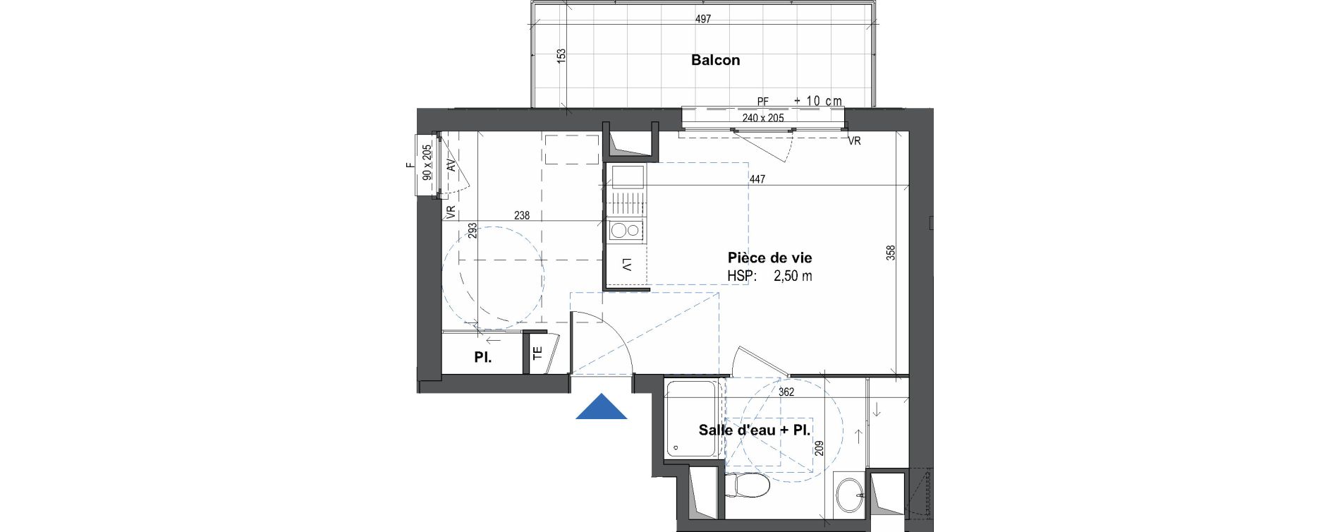 Appartement T1 de 30,14 m2 &agrave; Rennes Villejean