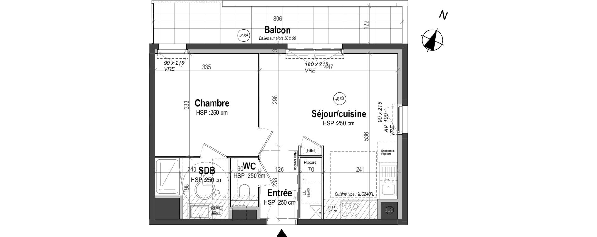 Appartement T2 de 39,55 m2 &agrave; Rennes Saint-martin