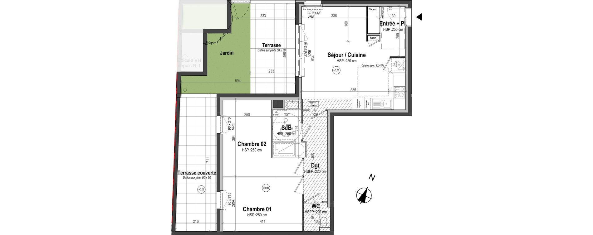 Appartement T3 de 63,25 m2 &agrave; Rennes Saint-martin