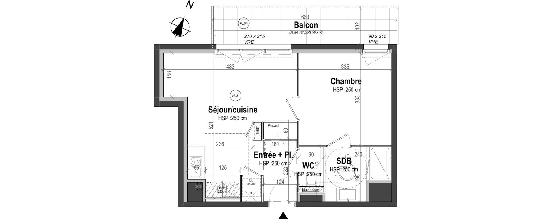 Appartement T2 de 38,15 m2 &agrave; Rennes Saint-martin