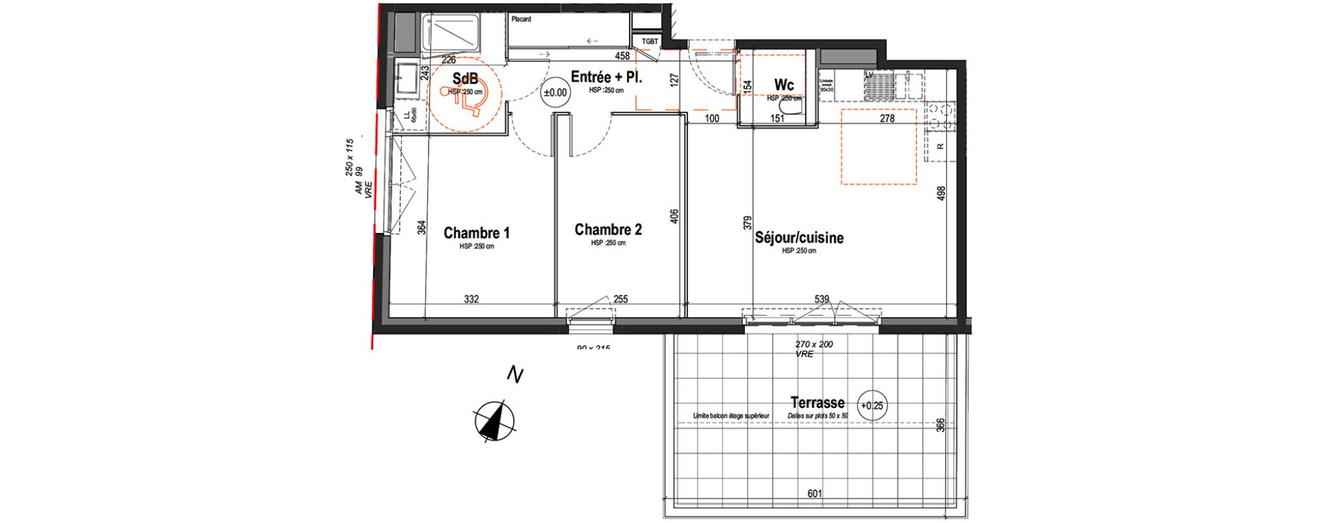 Appartement T3 de 61,25 m2 &agrave; Rennes Saint-martin