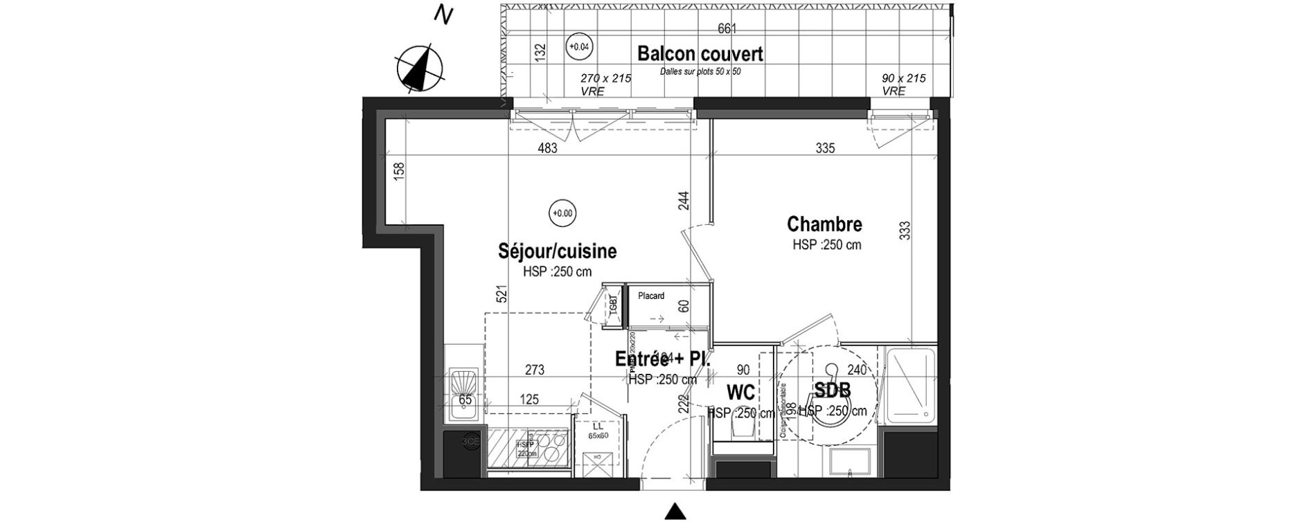 Appartement T2 de 38,00 m2 &agrave; Rennes Saint-martin
