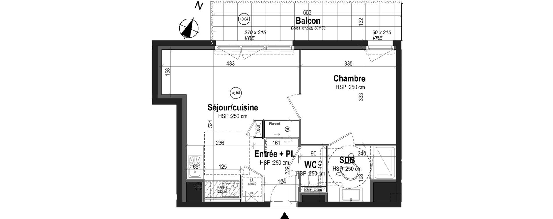 Appartement T2 de 38,15 m2 &agrave; Rennes Saint-martin