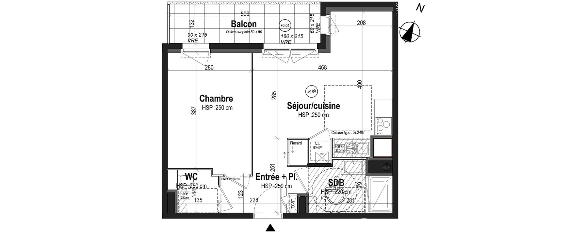 Appartement T2 de 40,45 m2 &agrave; Rennes Saint-martin