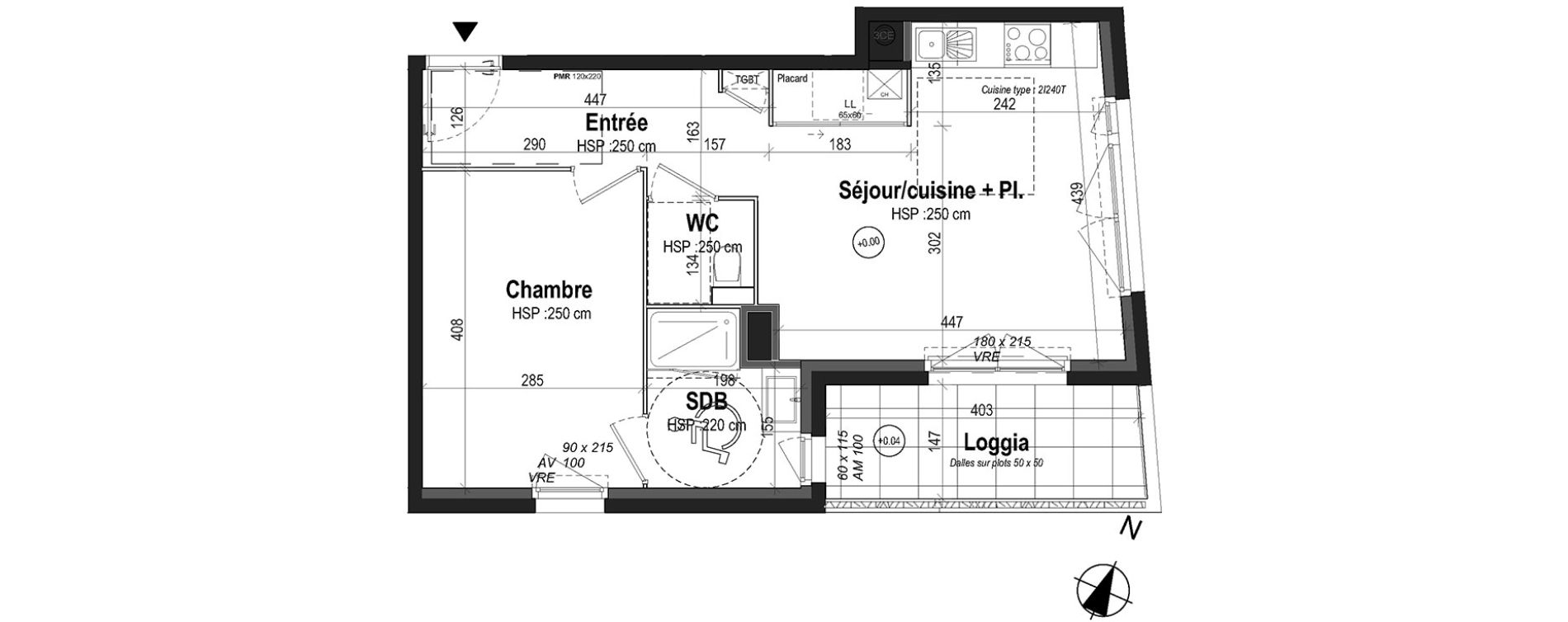 Appartement T2 de 41,60 m2 &agrave; Rennes Saint-martin