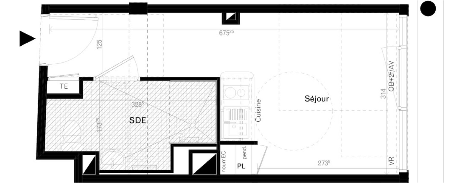 Appartement T1 de 19,50 m2 &agrave; Rennes Cleunay