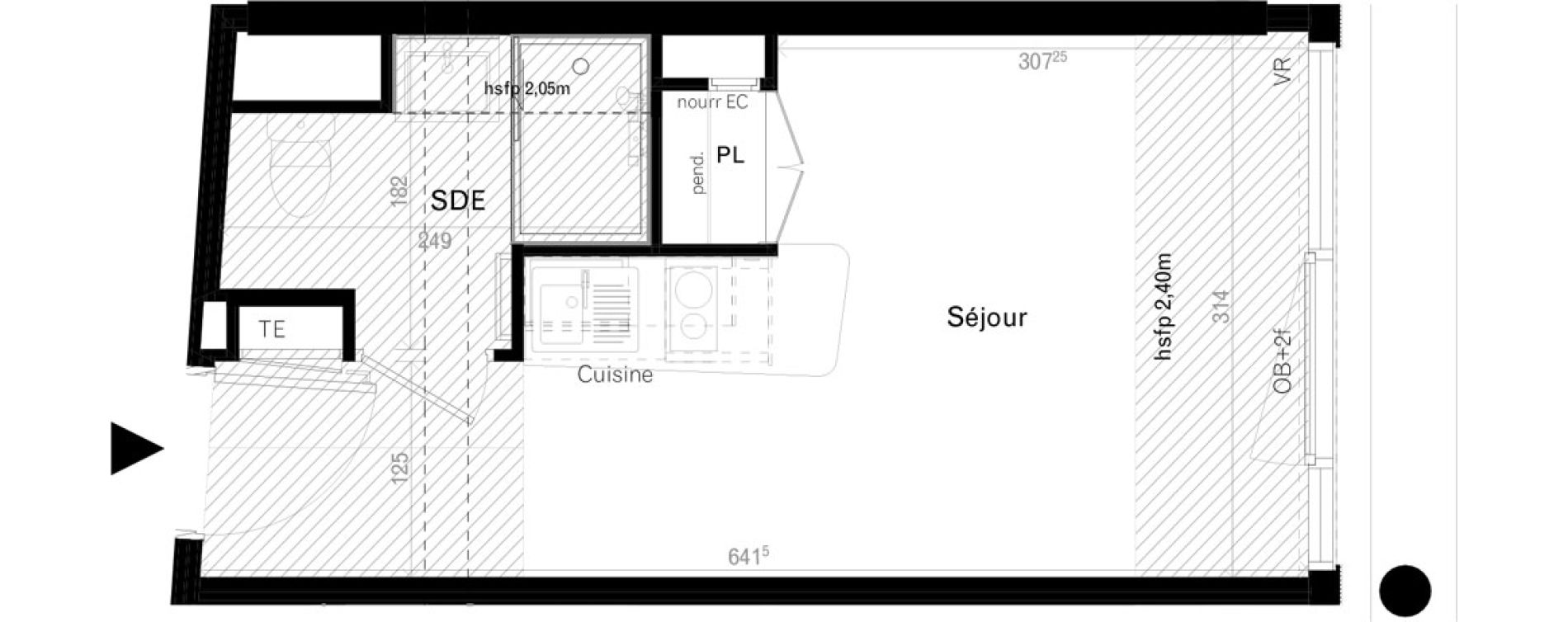 Appartement T1 de 18,60 m2 &agrave; Rennes Cleunay